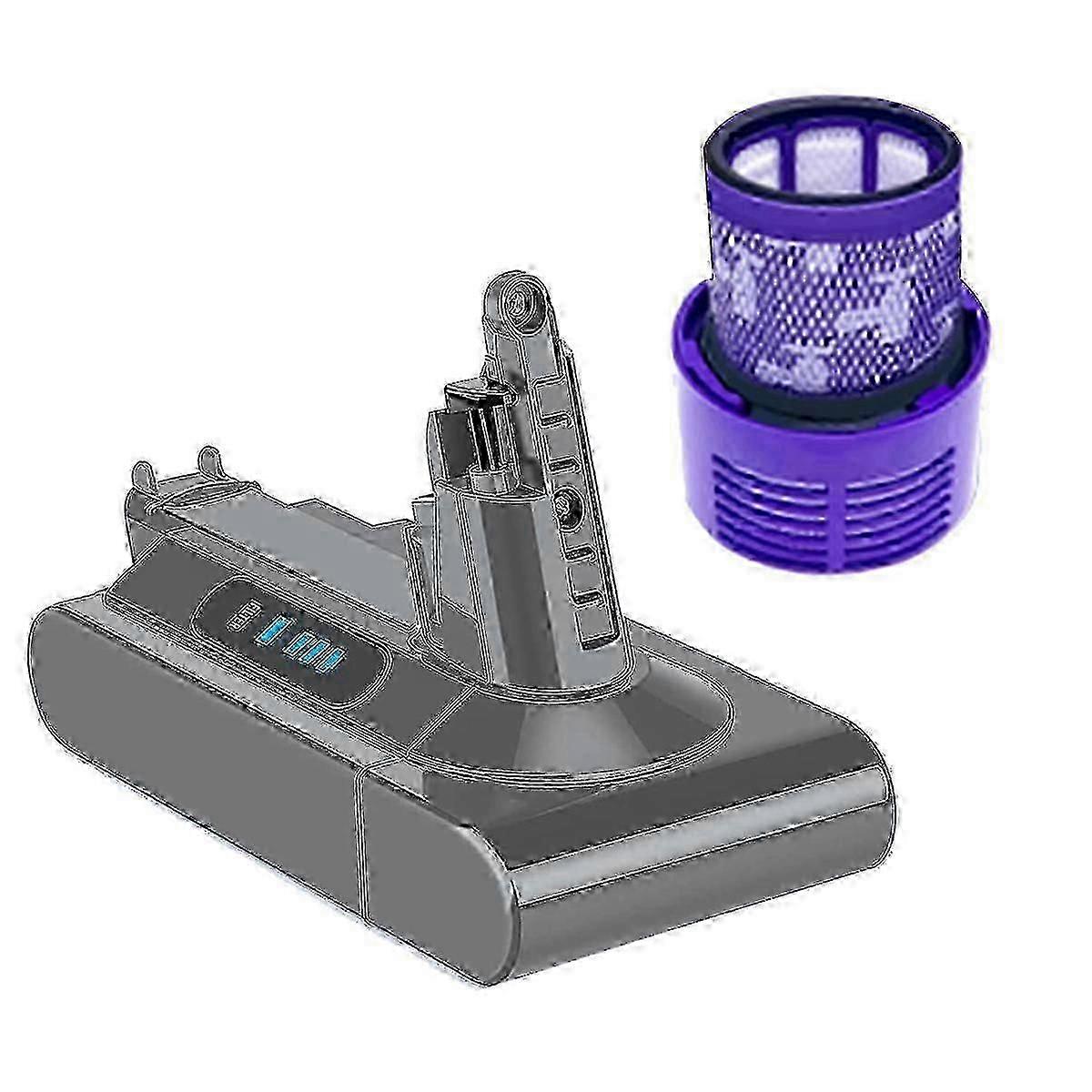 V10 Battery Adapter 25.2v With Filter For Dyson V10 Sv12 V10 Animal Absolute