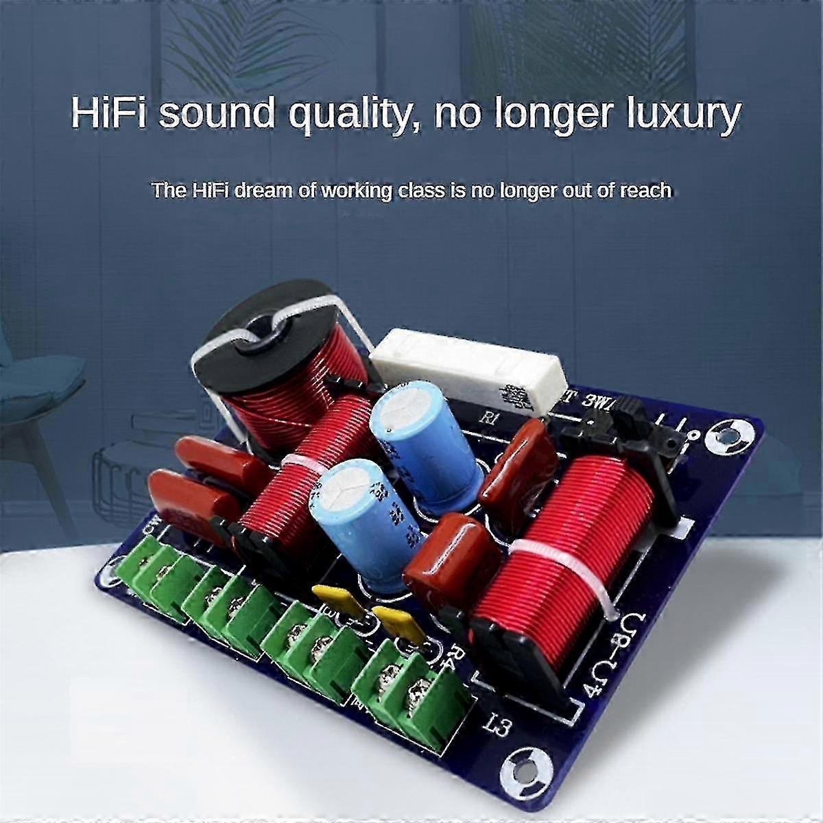 2pcs 3-Way 250W 850/5200Hz Speaker Crossover Filter Treble Mid Bass Hifi