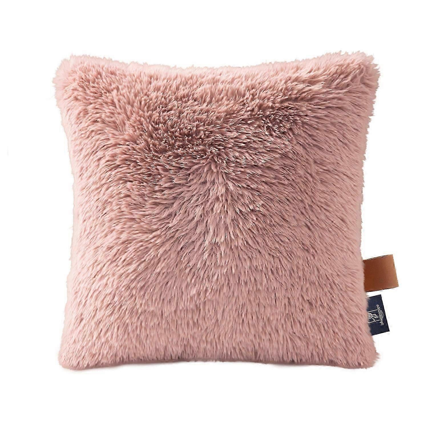 Plush Alpaca Fleece Pillow Cover 20x20in Pink Decorative Cushion