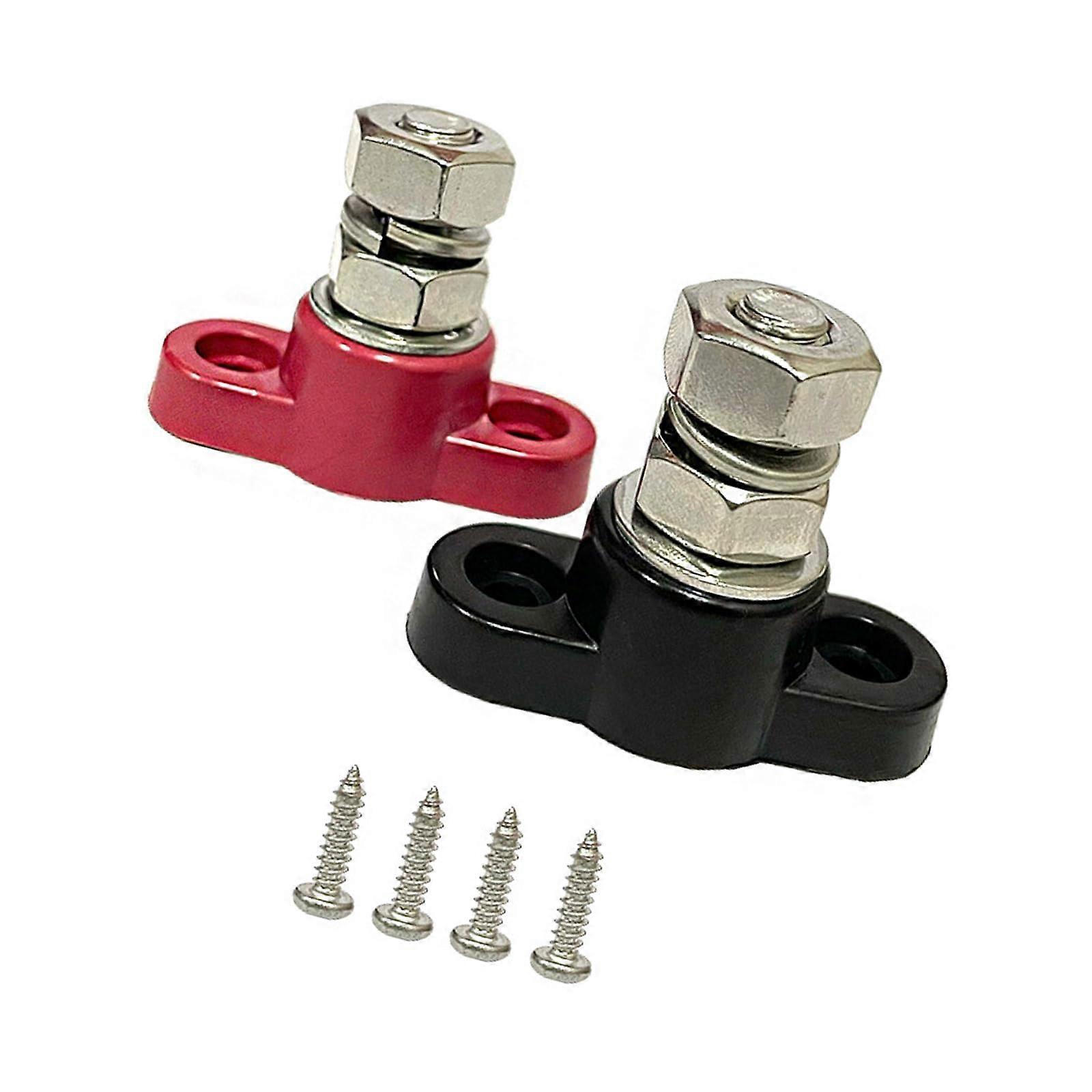 Stainless Steel Single Studs Terminal Block For 48V Systems 1/4' 5/16' 3/8' Thread Power Distribution Block