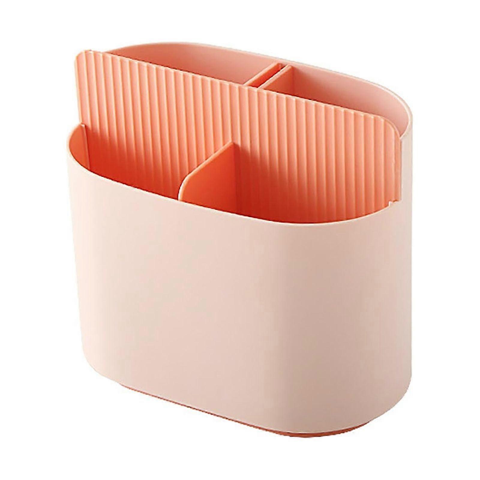 ZKCCNUK Makeup Storage Organizer with 4 Compartments, Compatible with Desk Box Remote Control Holder for Cosmetics, Pens, Pencils & School Supplies