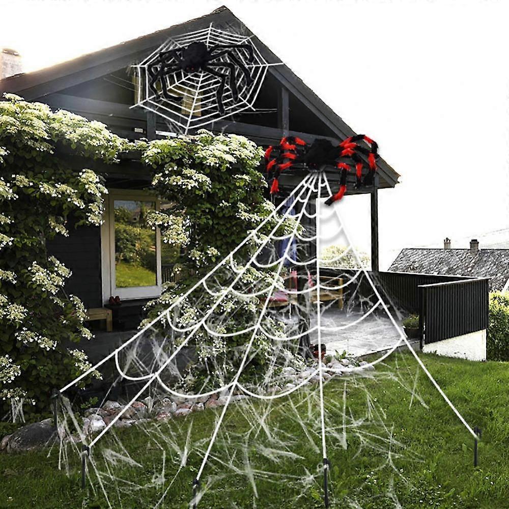 Xinhuaya Halloween Outdoor Spider Web Triangle Web White Triangle Web Halloween Spider Decorations