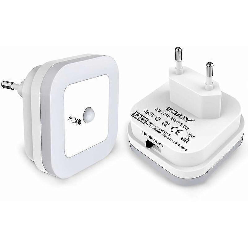 Dimmable Led Night Light With Motion Sensor Set Of 2 Nightlight Sockets Continuously Adjustable Brightness 3 Modes (auto/on/off) Orientation Light Nur