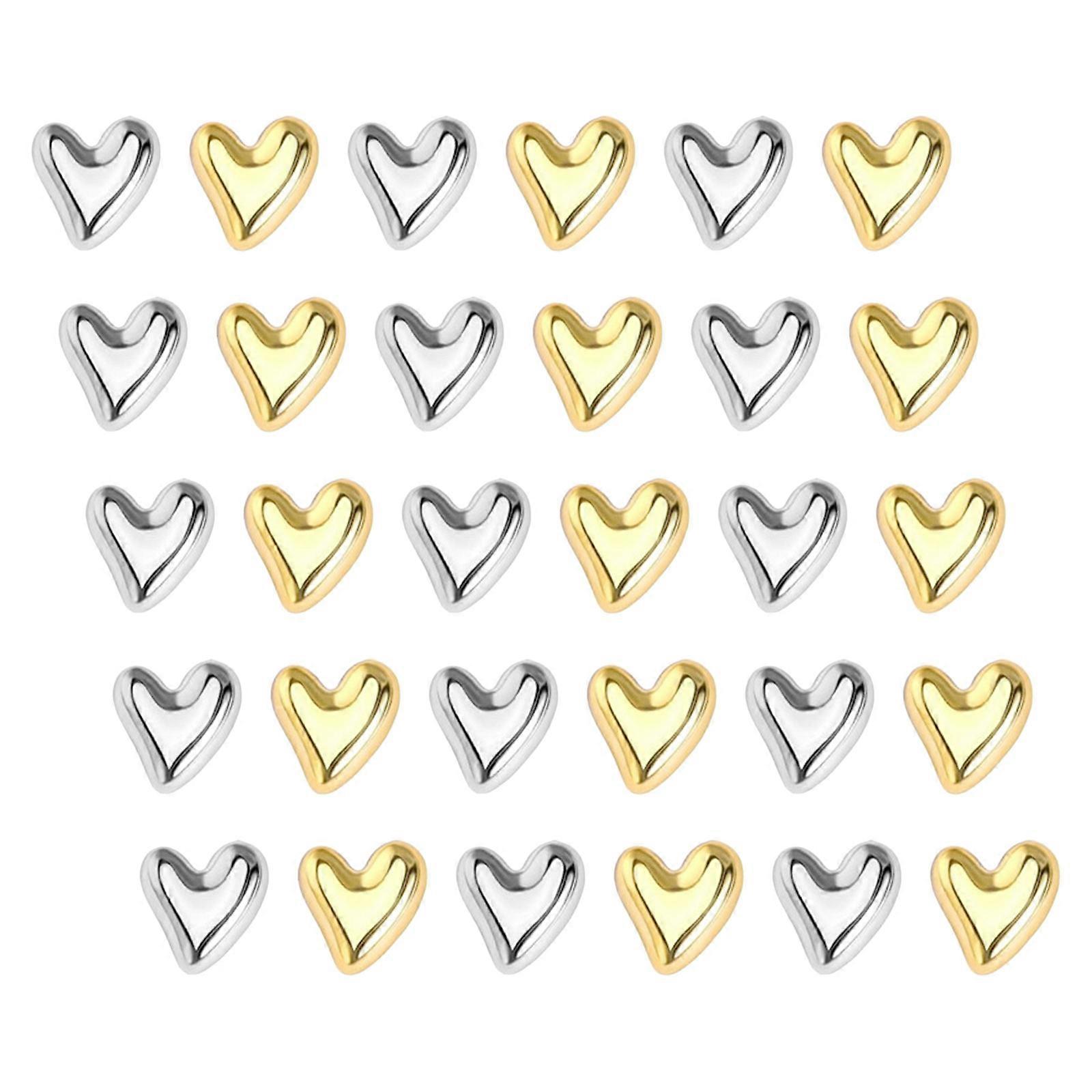 30Pcs Heart Push Pins for Bulletin Board Plastic Flat Head Thumbtacks