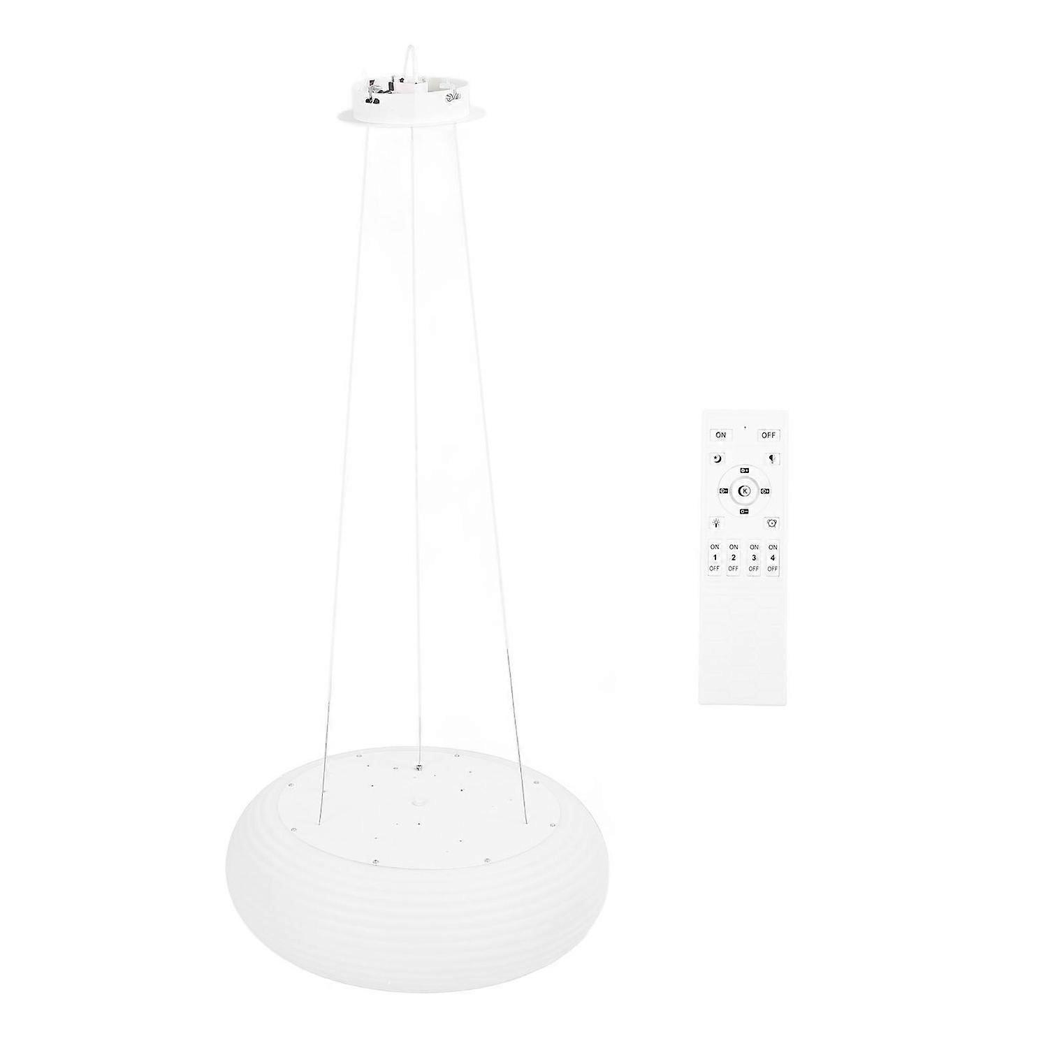 Modern Pendant Light Round Milky White Lampshade Height Adjustable 3 Color Temperature Stepless Dimm