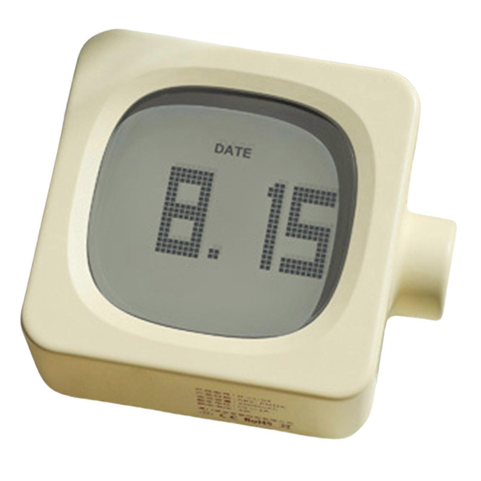 Stylish Cubic Alarm Clock with Backlight for Students Minimalists 2 Alarms LED Desk Clock Rechargeable Night Lamp Timer  Yellow