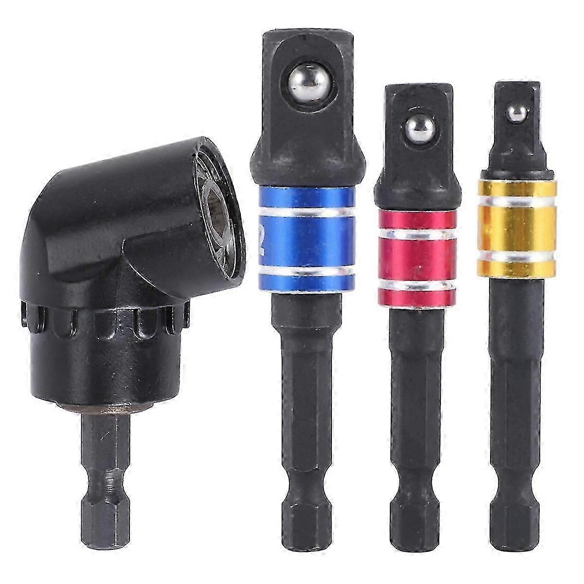 Impact Grade Driver Sockets Adapter Extension Set Drill Bit Right Angle Drill, 3pcs Socket Adapter