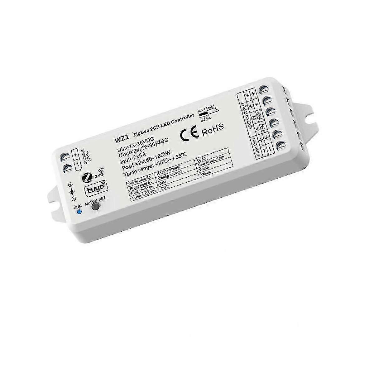 Wz1 Zigbee oder RF 2ch Led Controller Dc12-36v 24v Tuya App Cloud Drahtlose Fernbedienung 2 Kanäle