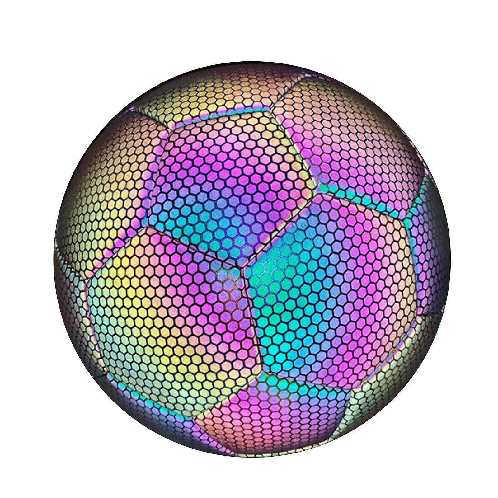 Glowing Soccer Balls for Night Game and Training, Glowing in The Dark Soccer Balls Size 4 Size 5 Reflective Football Multicolor