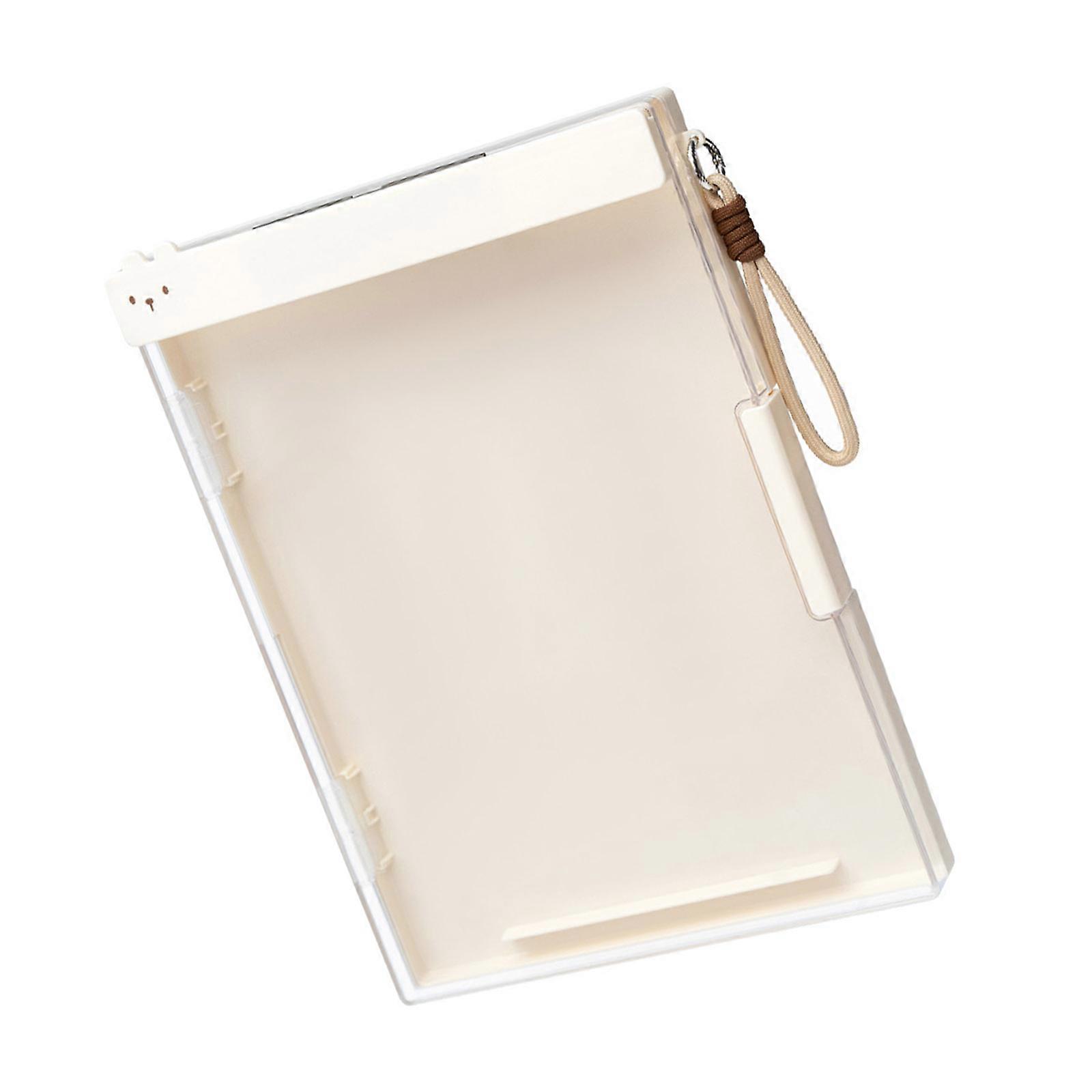 Multifunctional ABS Document Box with Clipboard 2 Compartment File Organiser Storage Case For School Office and Travel  White