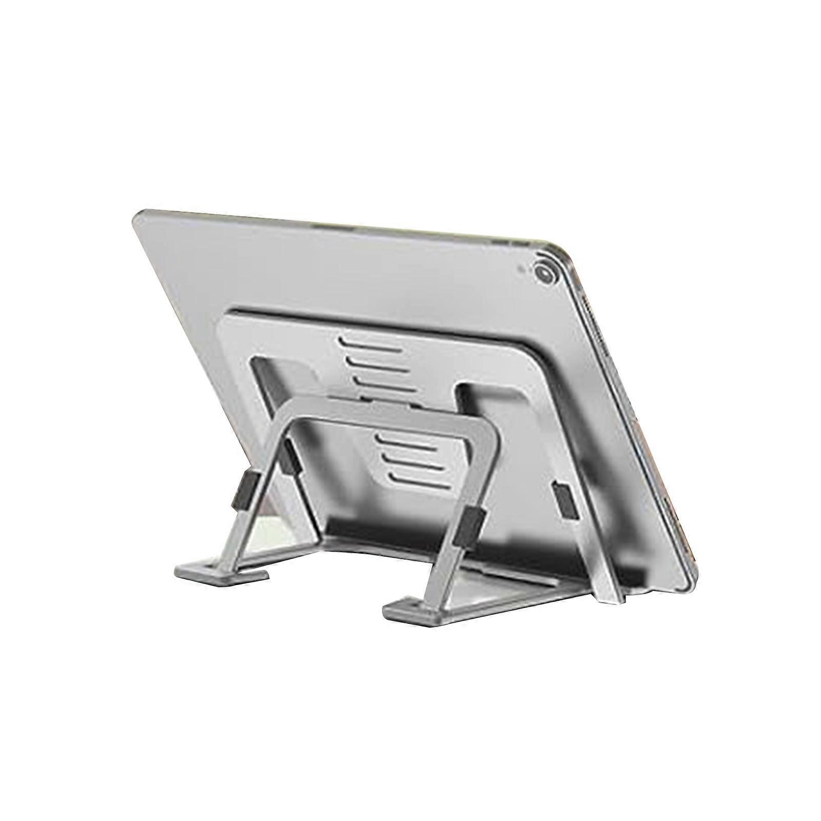slank og robust tabletstativ, justerbar og foldbar aluminium notebook tabletholder til 7-13 tommer holdbar sølv