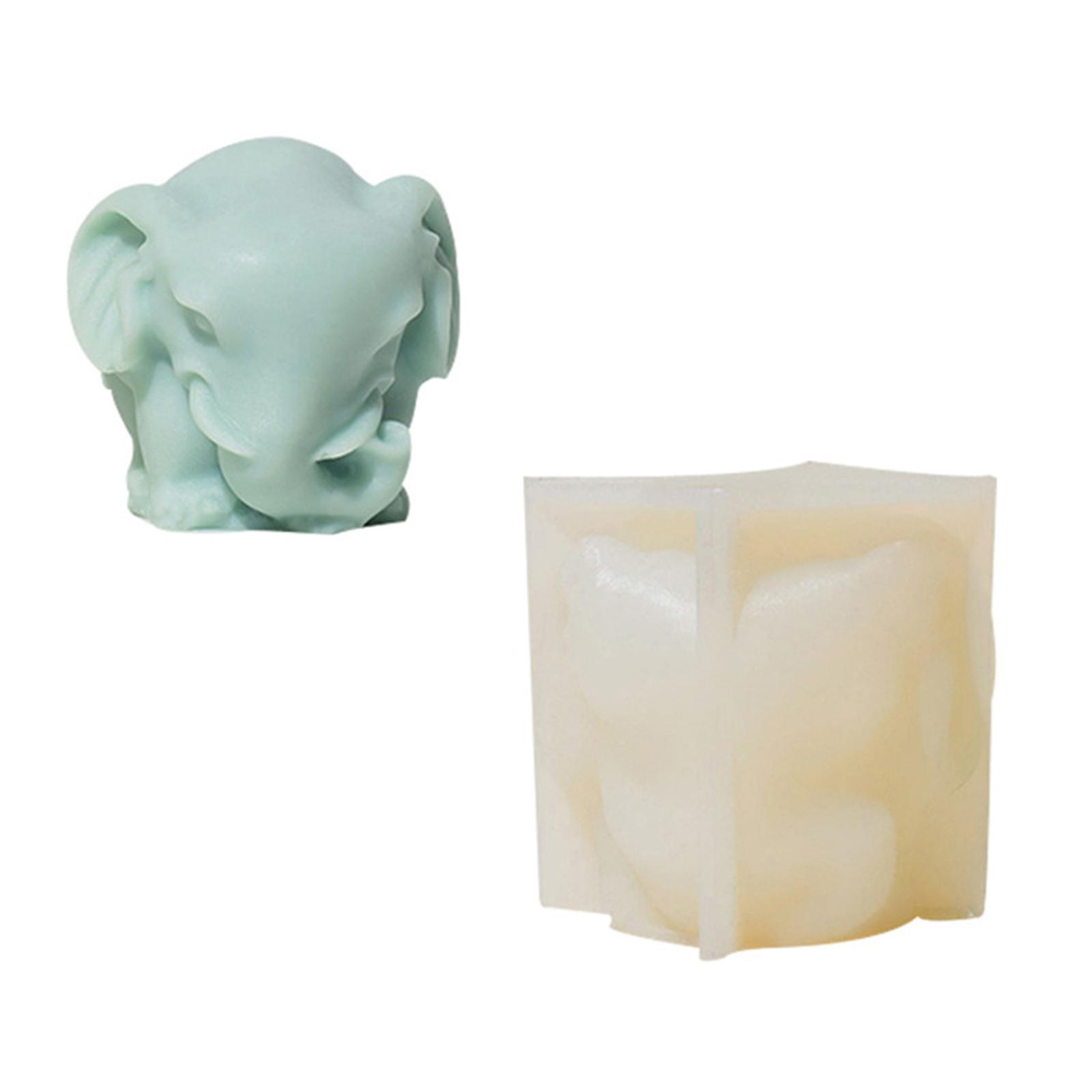 Elephant Shape Silicone Candle Molds Easy to Demold for Epoxy Resin Making Candle Soap Chocolate Fondant Baking Multicolor