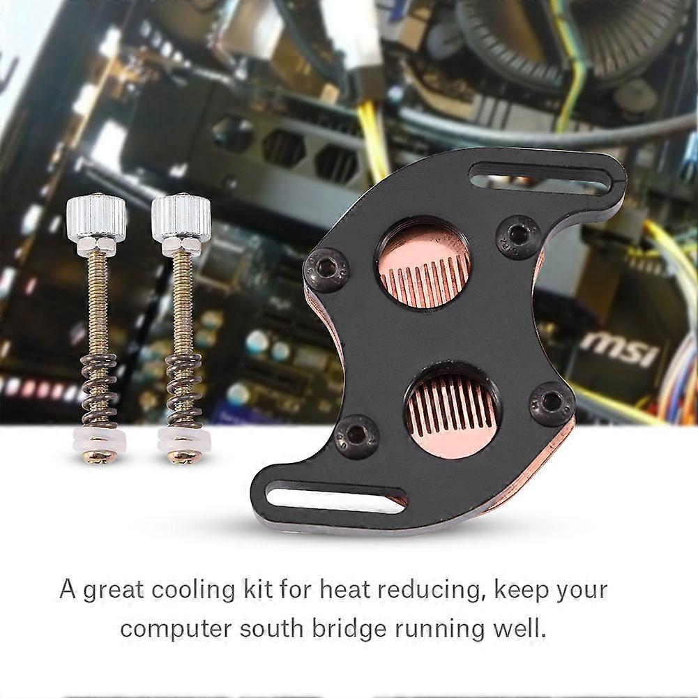 Mini South Bridge Cooling Water Block Cooler Kit Red Copper Base for PC Computer 4.4-5.8CM
