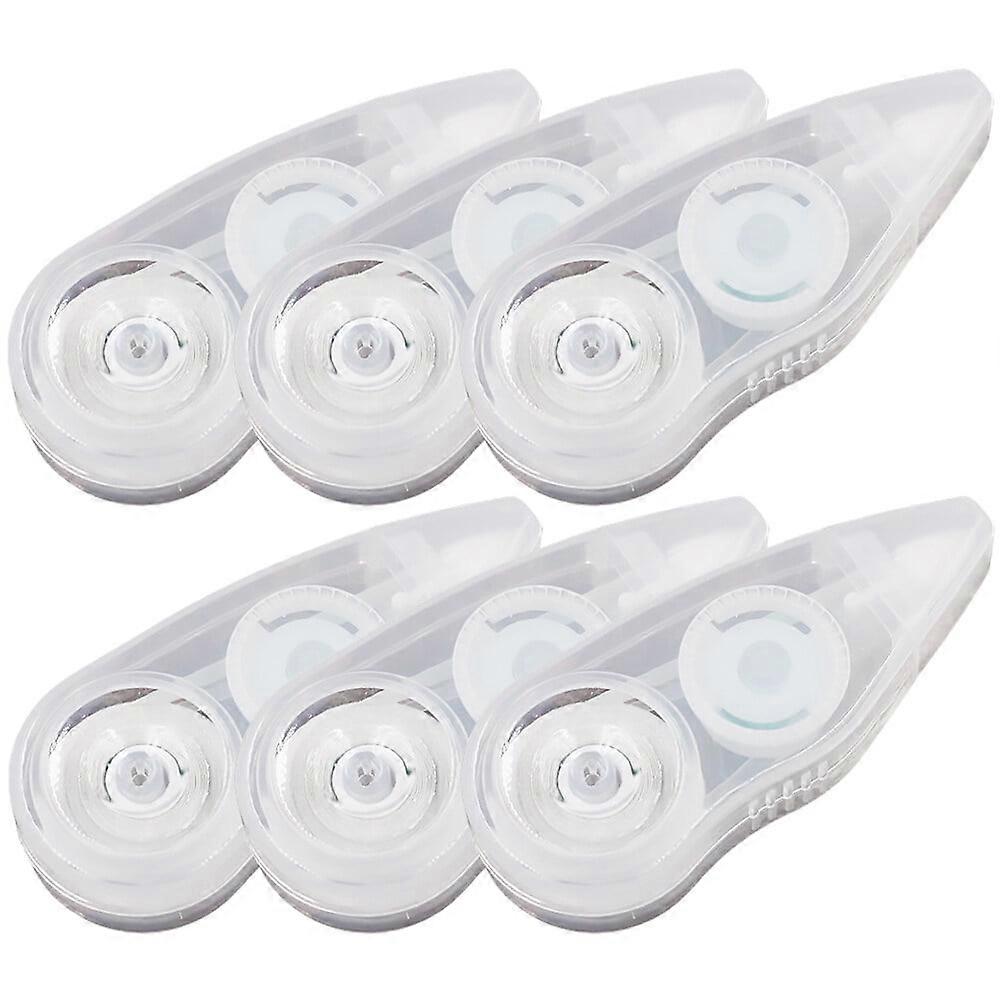 6Pcs White-out Correction Tapes Students Correction Tapes Transparent Dispenser Correction Tapes