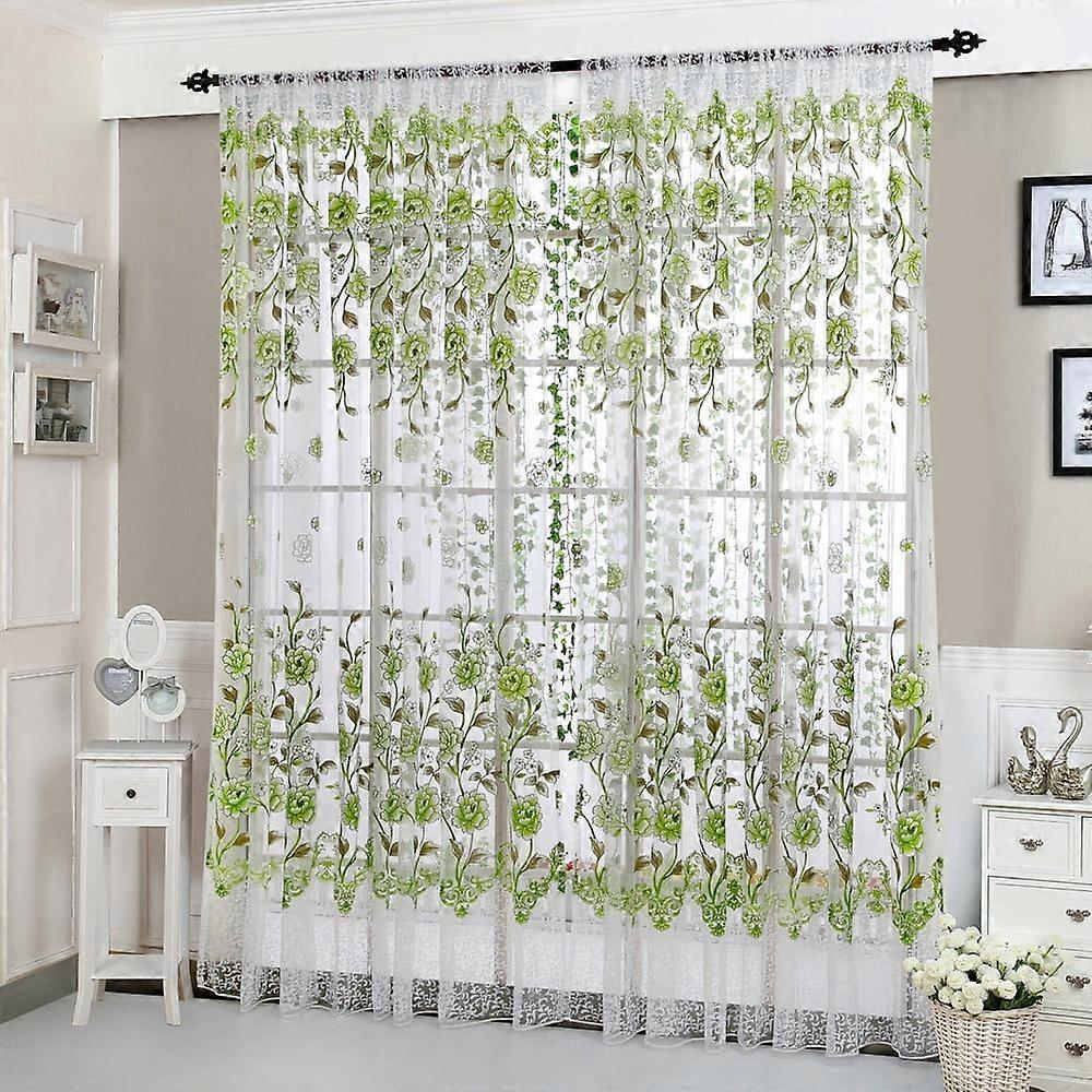 Peony Sheer Window Blackout Curtains Window Voile Drape 1 Panel Fabric Shower Window Blackout Curtains 2
