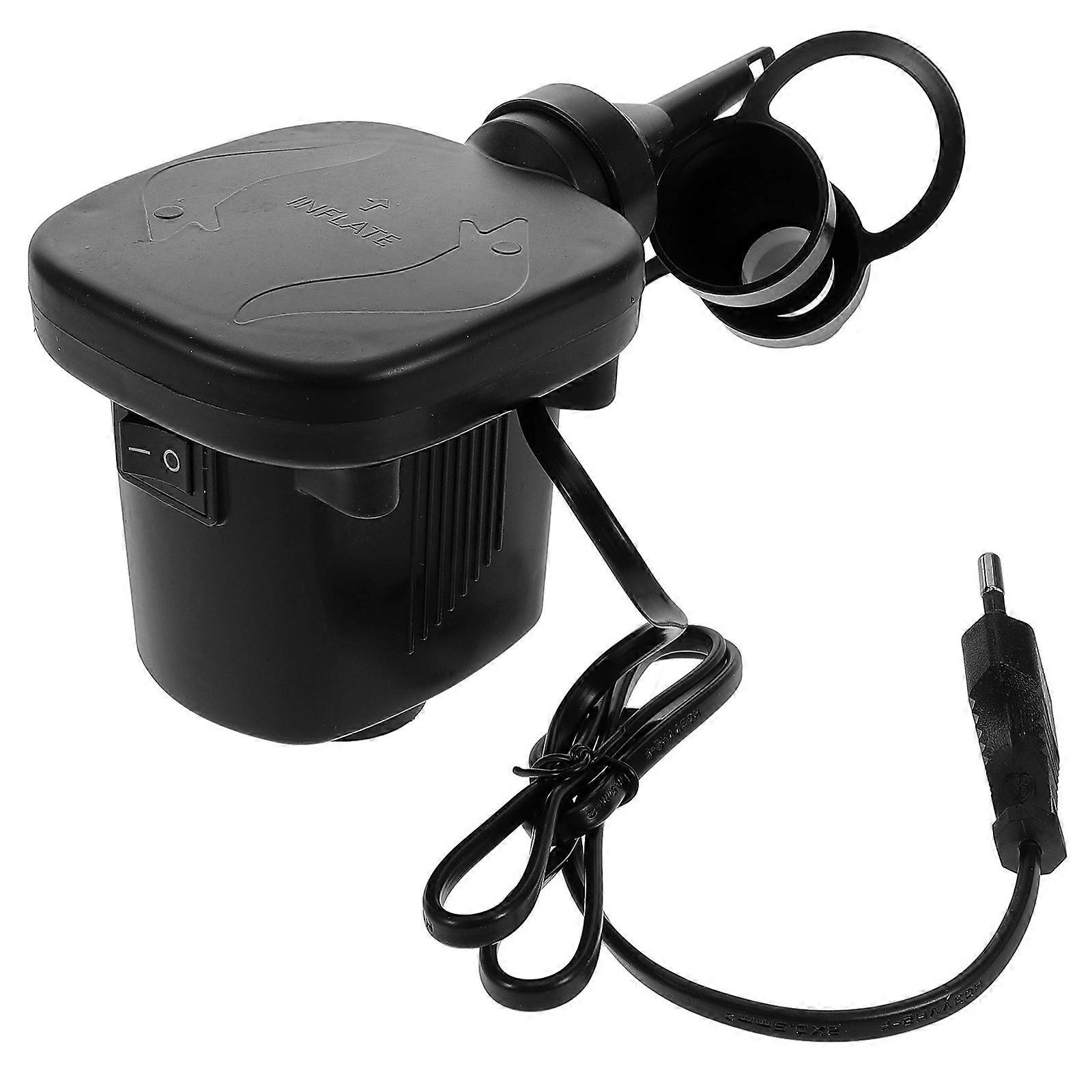 Electric Pump Air Mattress Inflator for Inflatables 2Sets Black Pump