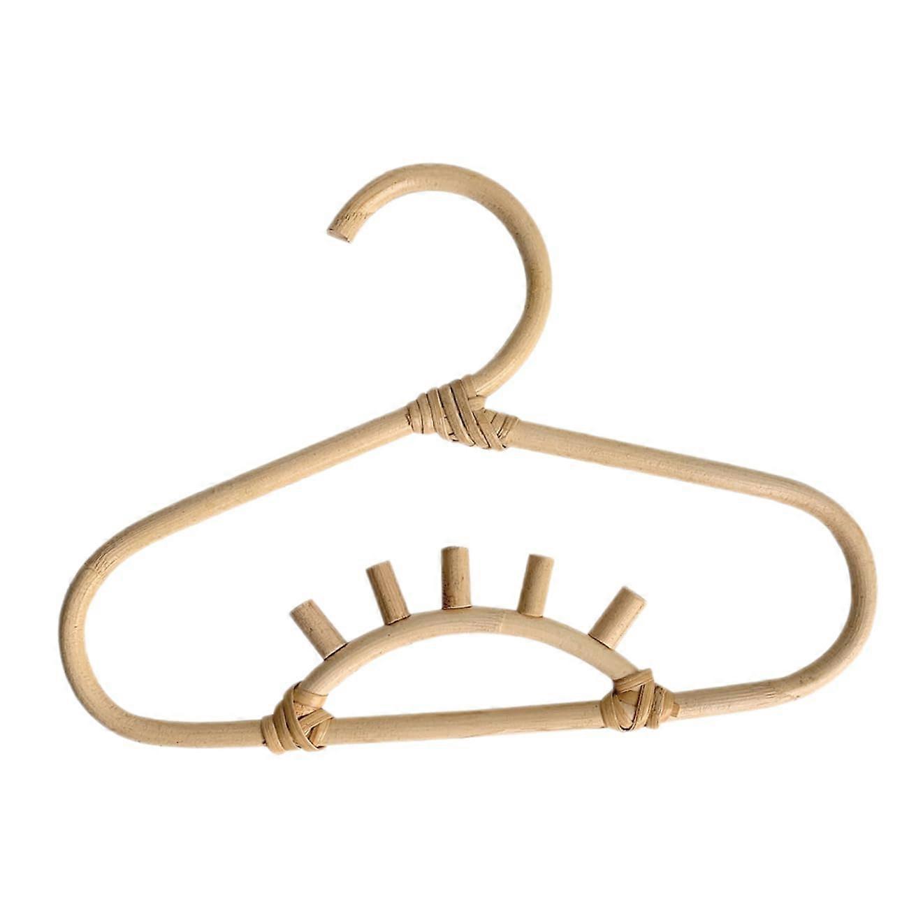Rattan Clothes Hanger with Smooth Finish for Baby Nursery Closet Organization and Gentle Drying