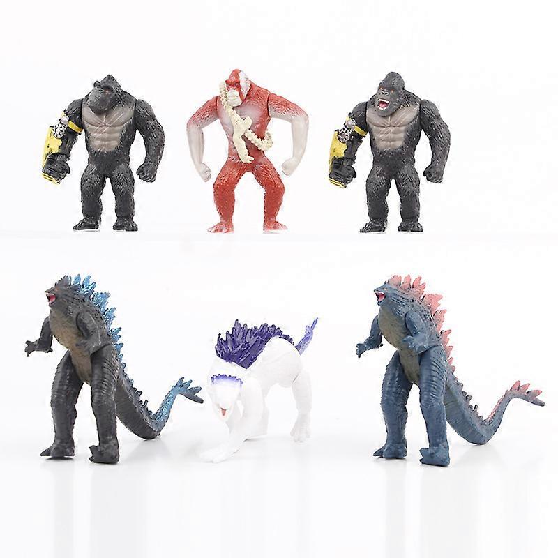 Nouveau set de 6 figurines articulées Godzilla vs King Kong 2, inspirées des monstres de l'Empire, en PVC. Idéal pour les enfants. Cadeau parfait pour un anniversaire.