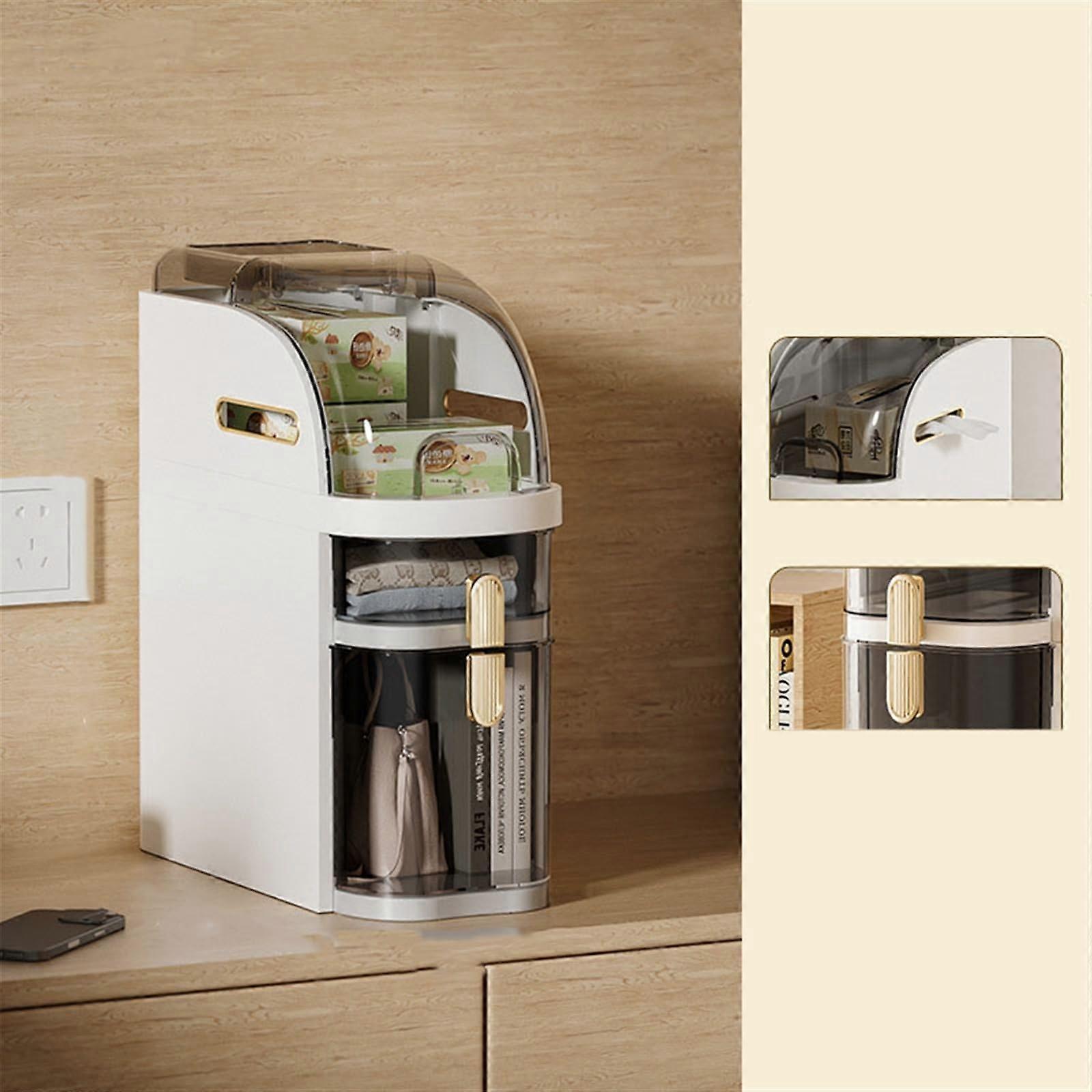 Bathroom Floor Cabinet Narrow Slim Gap Organizer With Drawers And Handle 40x41 cm For Small Spaces Gaps Toilet Areas