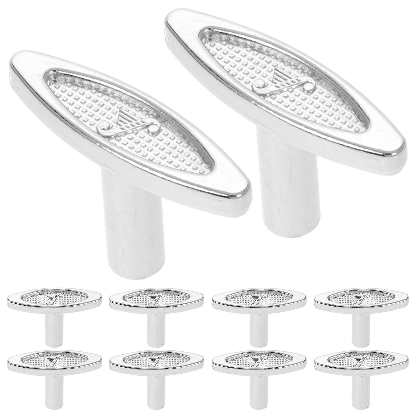 Music Box Wind Up Key Silver Metal Replacement for 10Pcs Pack