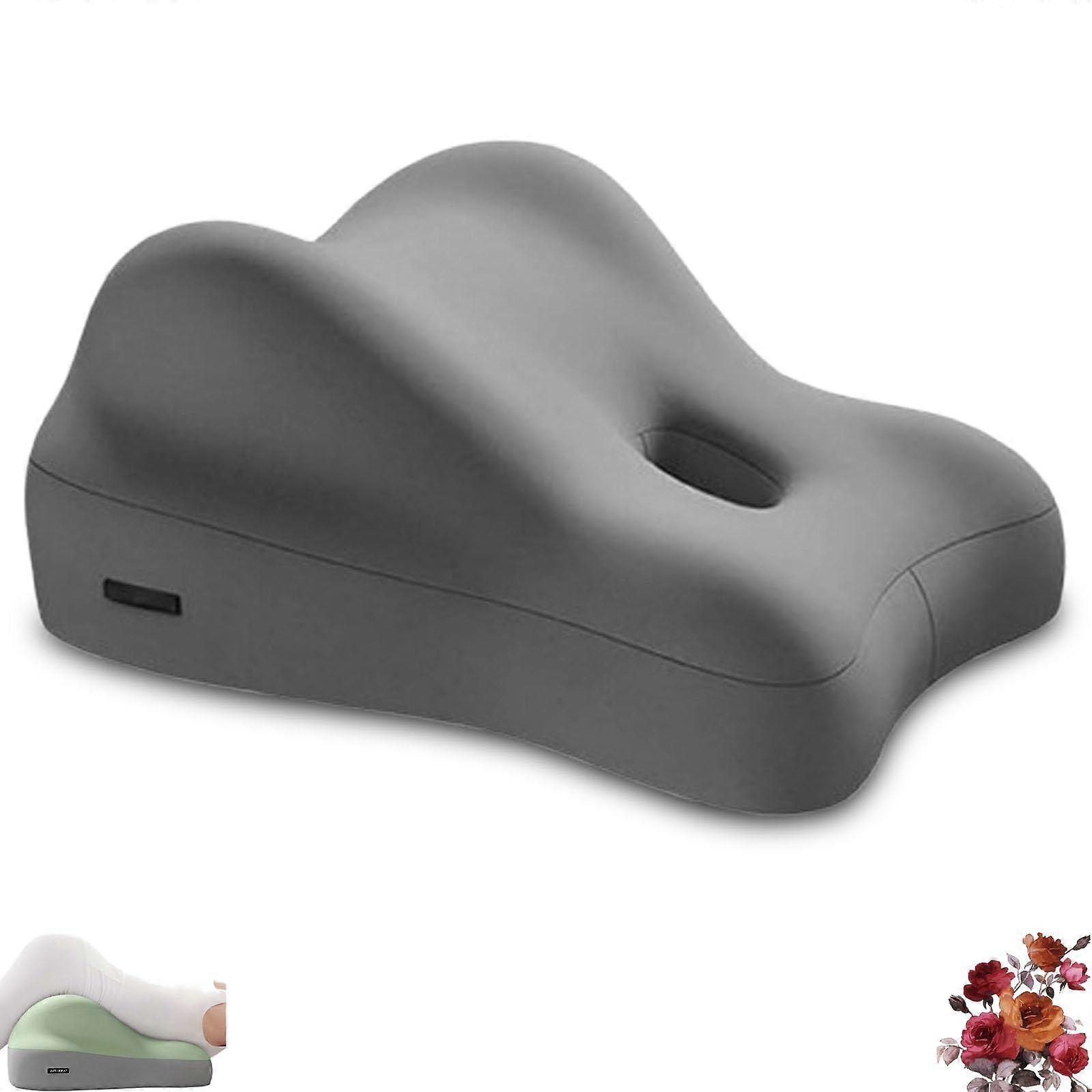 Couples Pillow with Ergonomic Wave Design, Durable Memory Foam Cushion for Bed and Sofa – Deep Space Gray