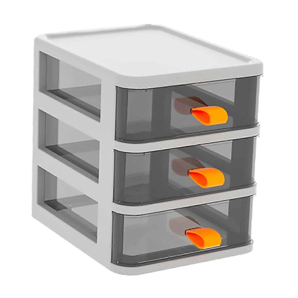 Visible Mini Storage Cabinet with Three Layers for Office Desk, Kitchen and Home Organization