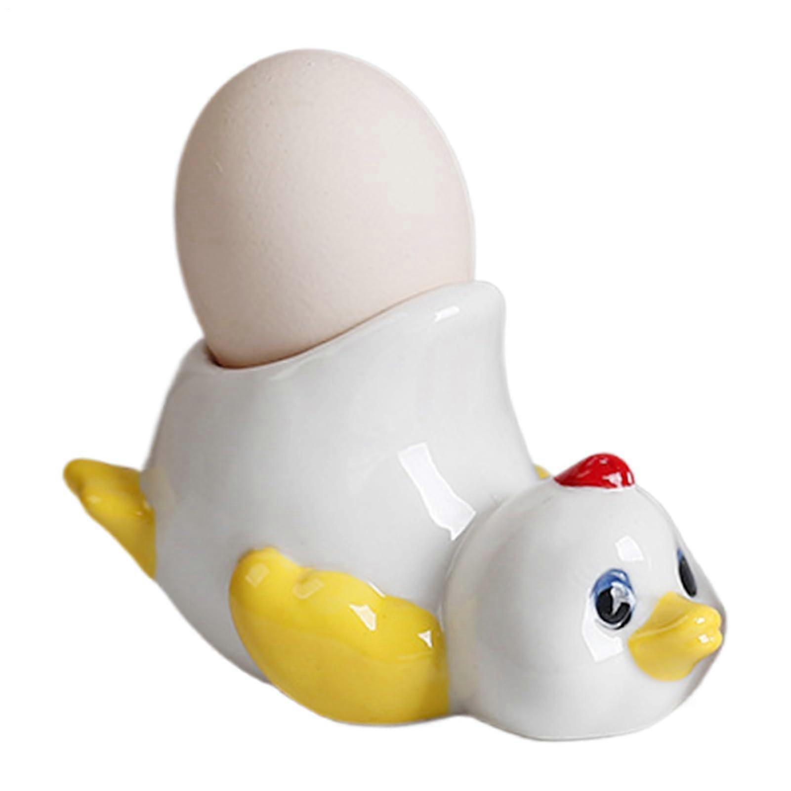 Ceramic Egg Cup Cute Chick Duck Design Breakfast Holder Microwave Safe Easter Decor