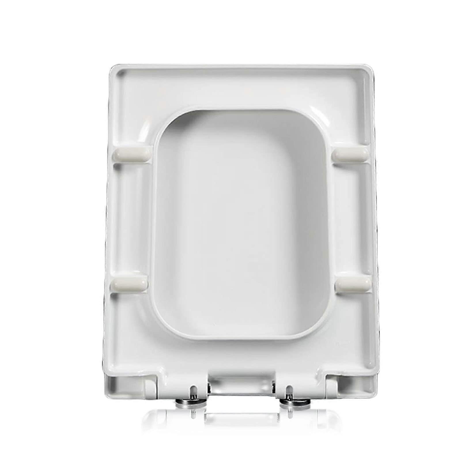 Square Soft Close Toilet Seat with Quick Release  Fix Hinges, White UF Material, 05A 05B