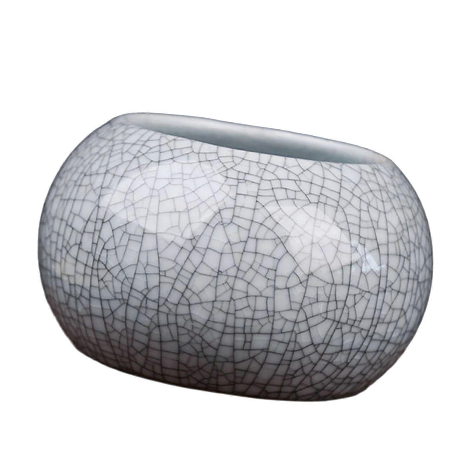 Elegant Decorative Crackled Ceramic Vase Planter Container With 300ml Capacity For Hydroponics And Simple Home Arrangement Multicolor