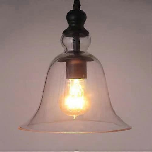 Pendant Light with Glass Lantern, Adjustable Chain, Rustic Iron Cast Ceiling Light for Living Room