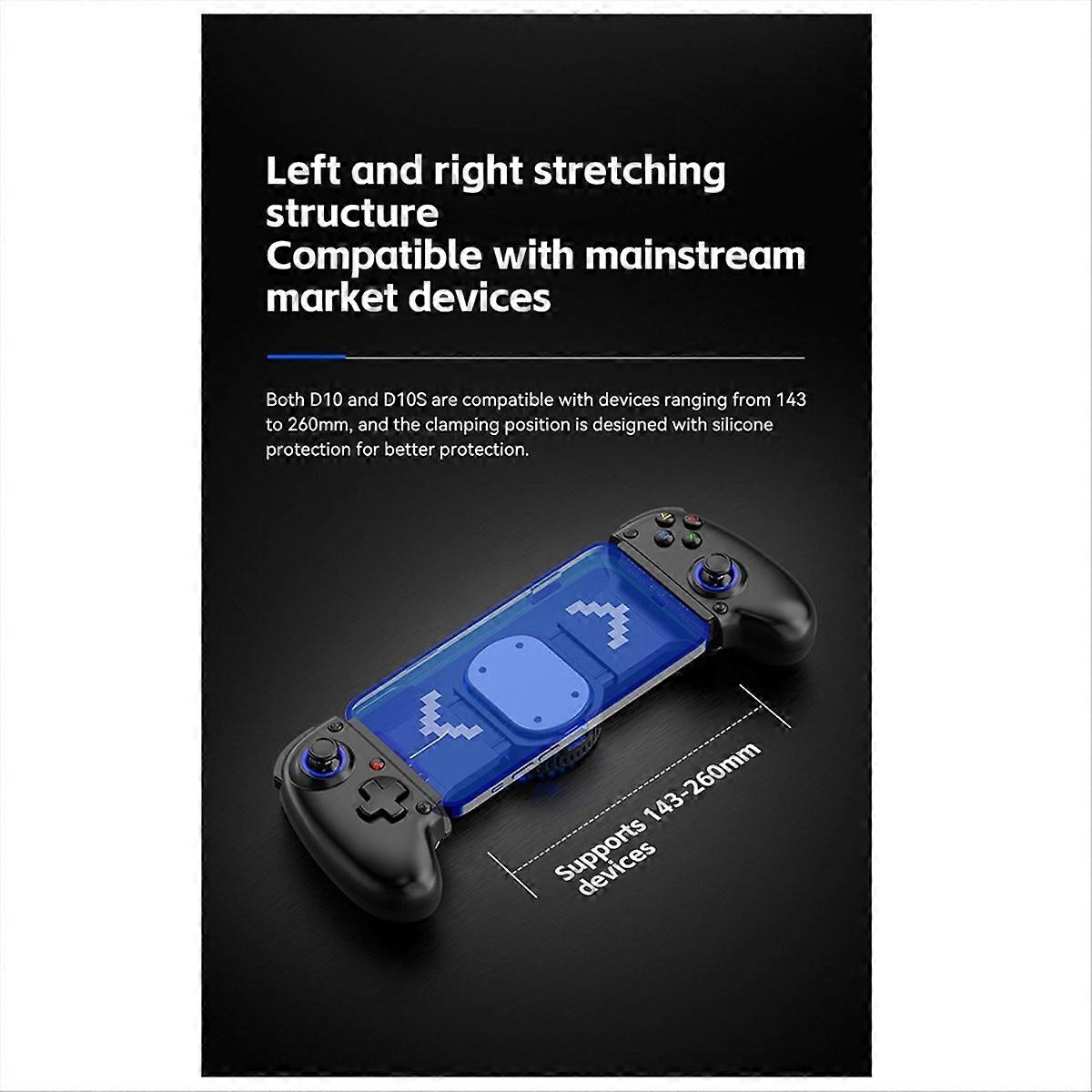 D10 Stretch Gamepad for Android IOS Tablet SwitchXBOX Black