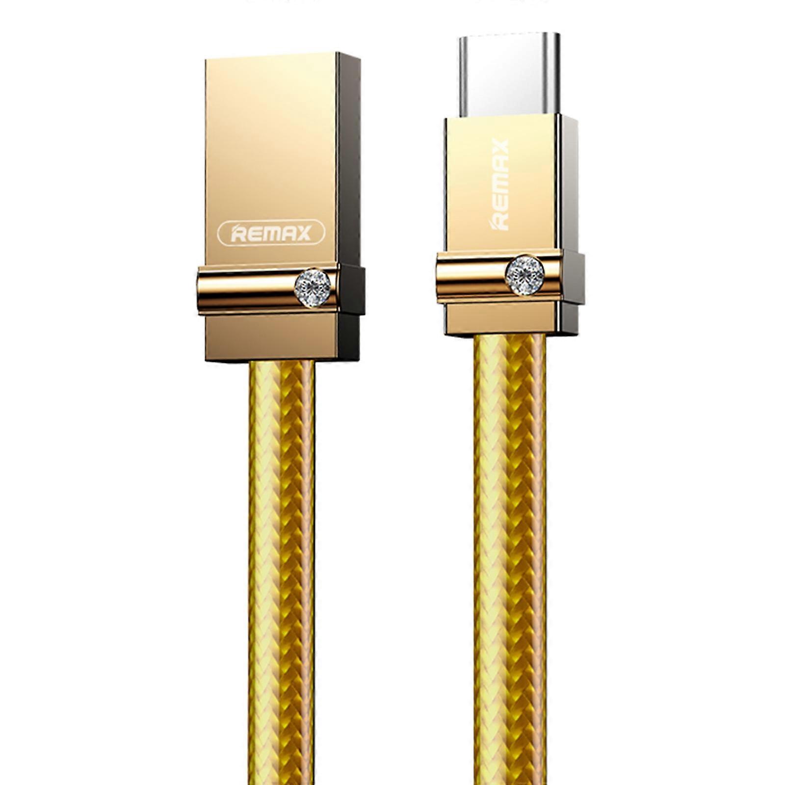 REMAX RC-091a 2.4A USB to USB-C / Type-C Golden Diamond Data Sync Charging Cable, Cable Length: 1m