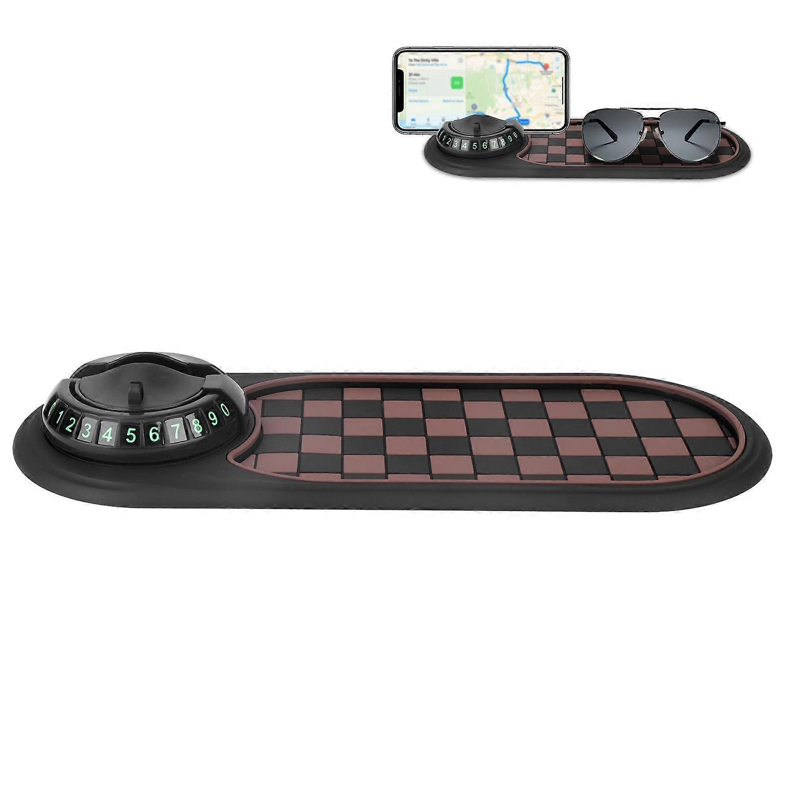 Car Phone Holder with AntiSlip Dashboard Mat, 360° Rotatable Universal Fit for Hands Viewing and Storage