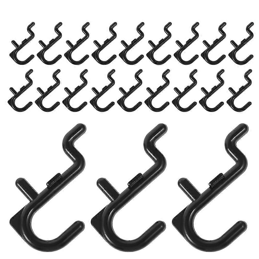 J Shaped Black Pegboard Hooks for Organizing 60Pcs Plastic Peg Hooks