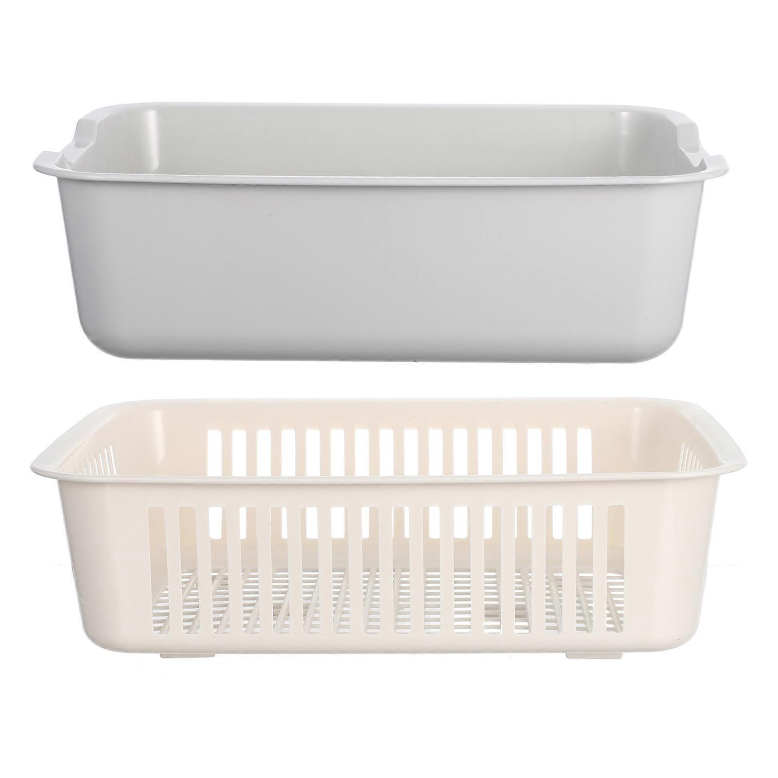 Double-Layer Draining Basket Plastic for Kitchen Food Storage and Wash Drain Basket