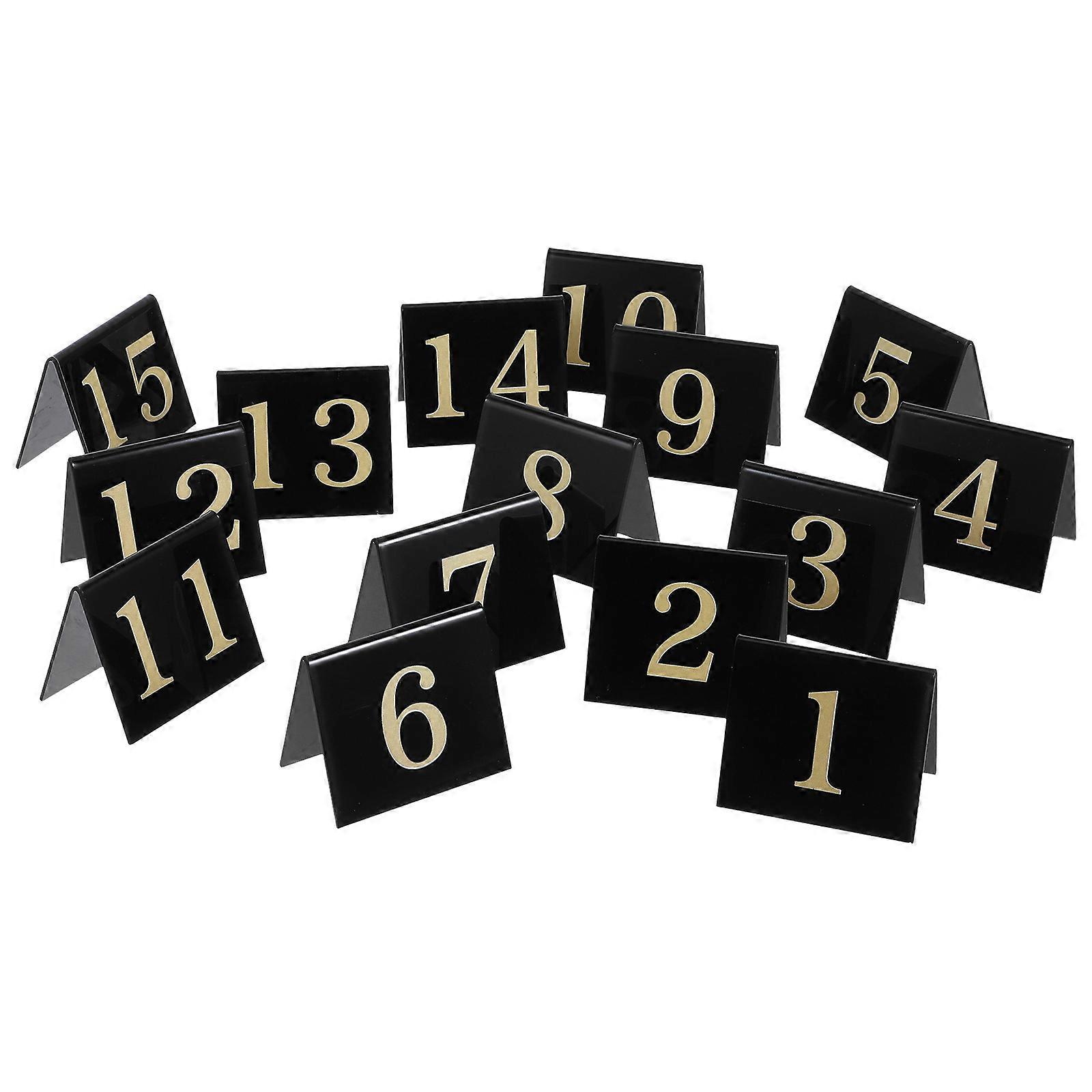 Acrylic Number Markers Multi-Function Table Sign for Party Game 15Pcs