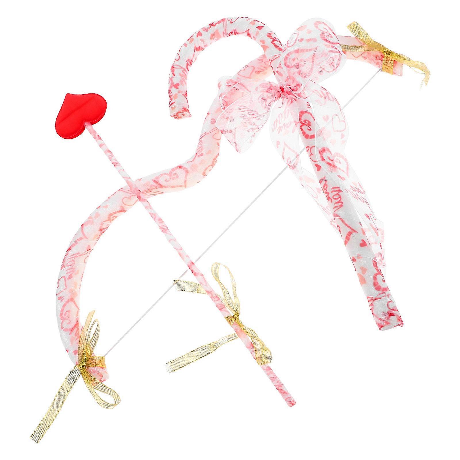 Red Cupid Bow and Cane Set for Cosplay Dressing Up in 1Set Costume Prop