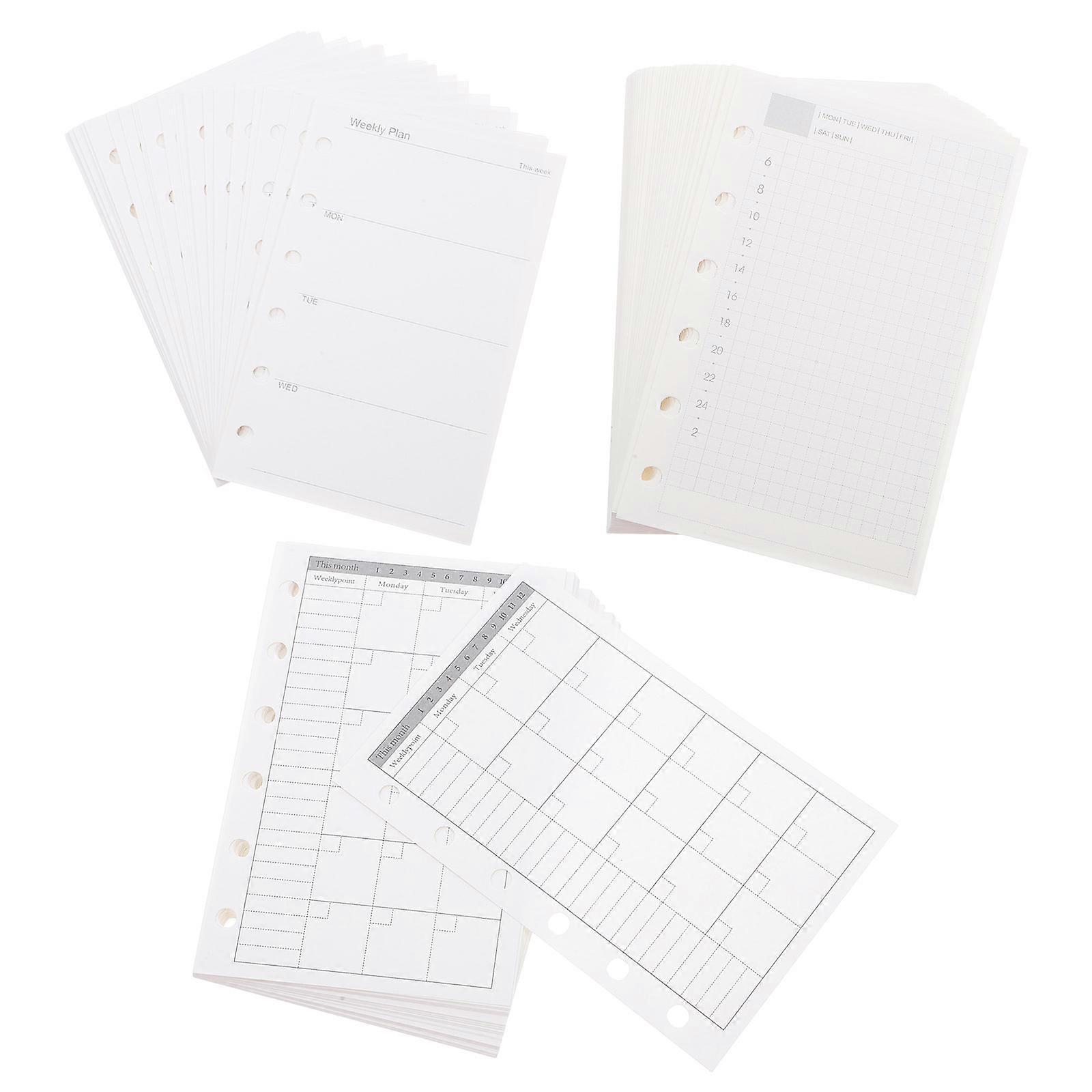Planner 3 Books Daily Weekly Monthly Refill Paper Inserts for A7 Binder