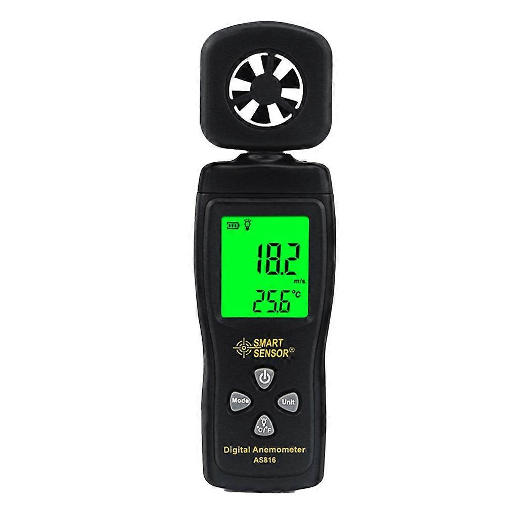 Smart Sensor AS816 Mini Digital Anemometer LCD Digital Wind Speed Meter Air Velocity Temperature Measuring
