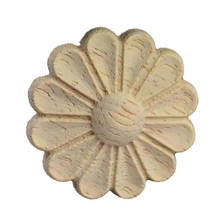 Wood Carved Onlay Oak Wood Applique with Elegant Detailing for Furniture Cabinet Door 4cm