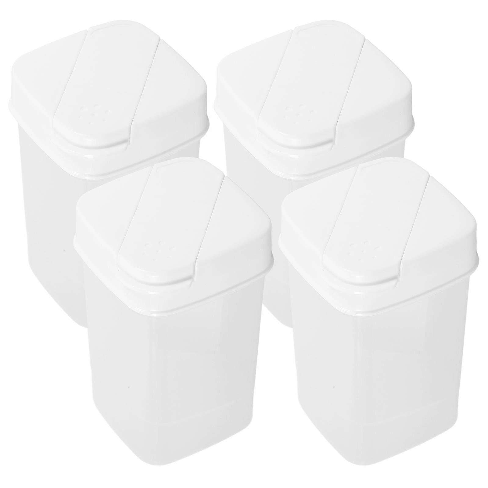 Seasoning Bottles Transparent Container with Lid 4Pcs