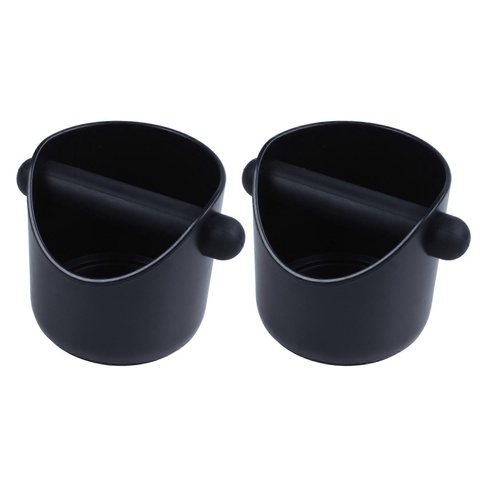 2X Coffee Grind Knock Box and Espresso Dump Bin (Black)
