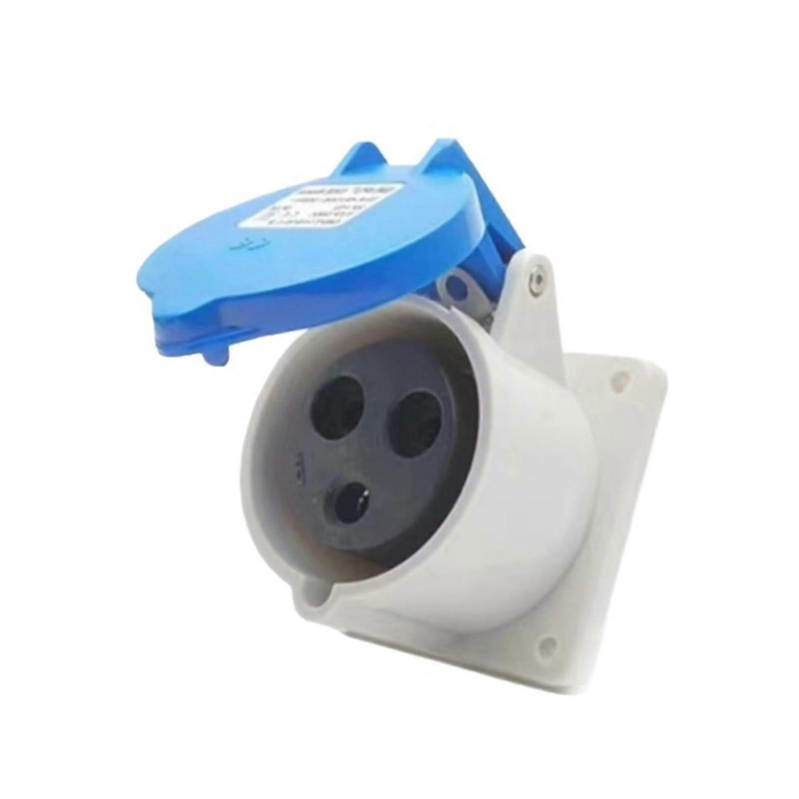 IP44 32A 3Pin Industrial Socket with SplashProof Protection and Concealed Angled Design