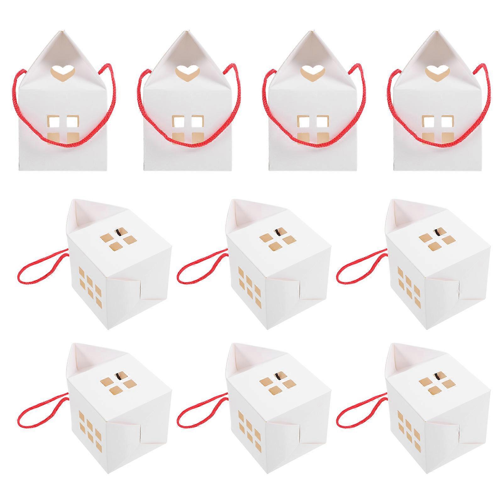 House Shaped Paper Gift Boxes White for Wedding Candy 50Pcs Set