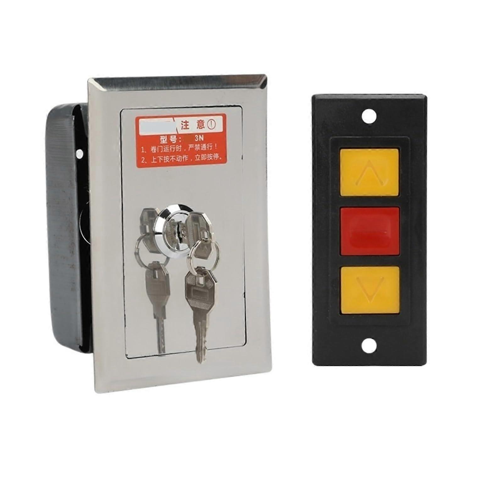 Garage Door Switch with Secure Key Lock for Rolling Shutter, Durable Concealed Manual Control