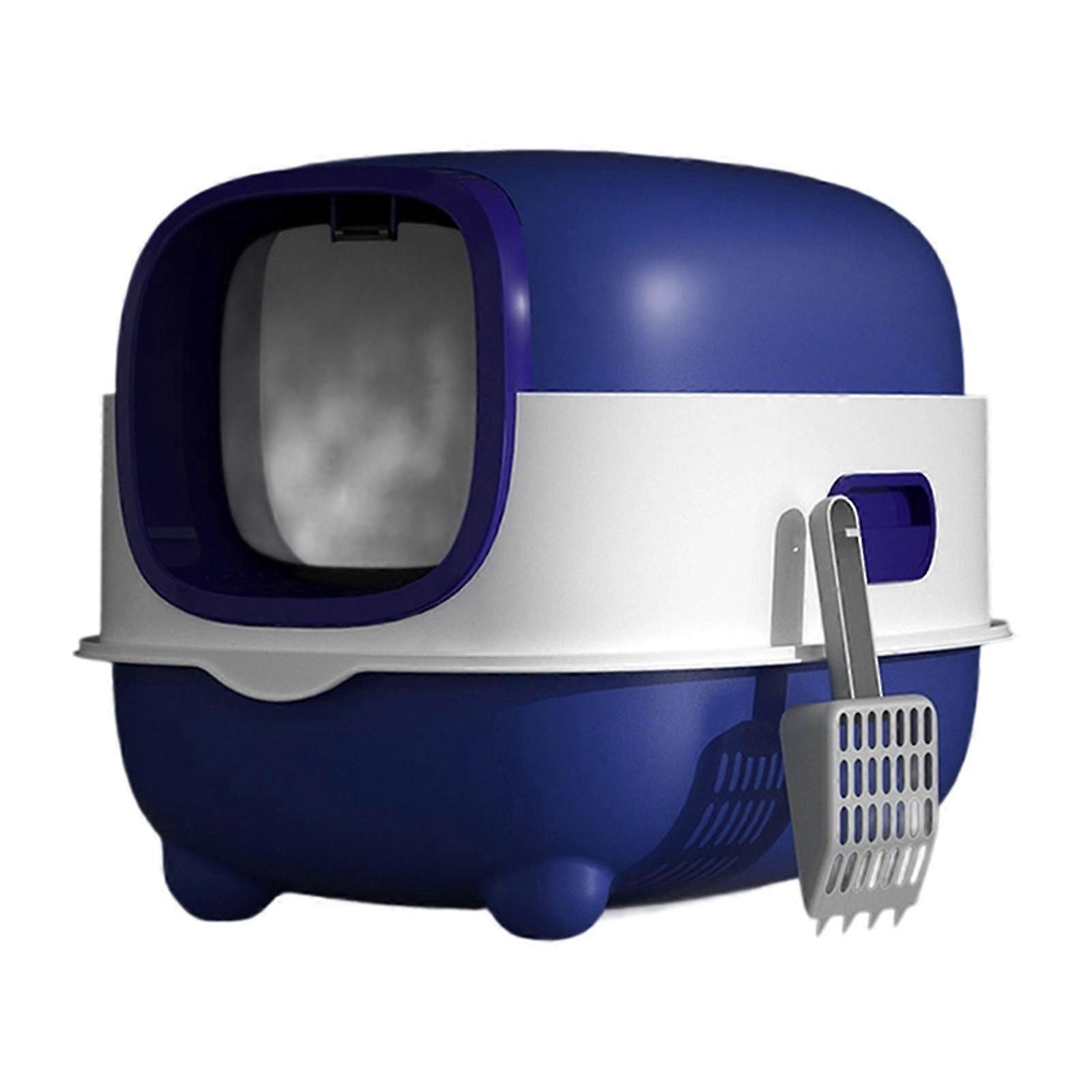 Purple Large Capacity Cat Litter Box, Easy Clean, Enclosed for Small Cats