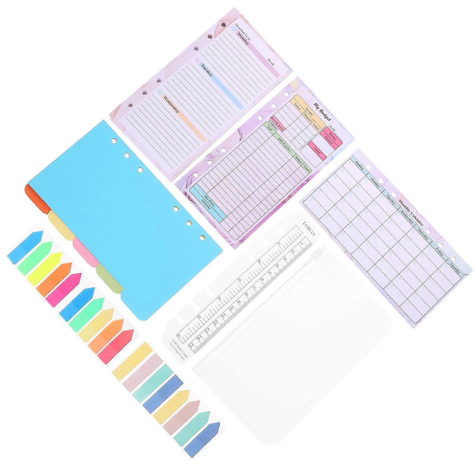 Professional Compact Notebook Papers Colorful Loose Leaf Papers 3Sets