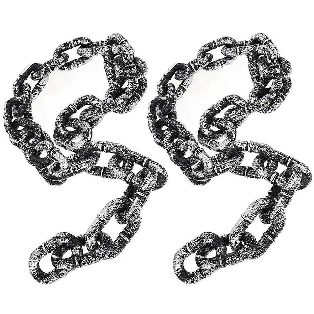 2pcs Halloween Simulation Chain Party Layout Decor Plastic Chain Performance Stage Props Costume Accessory