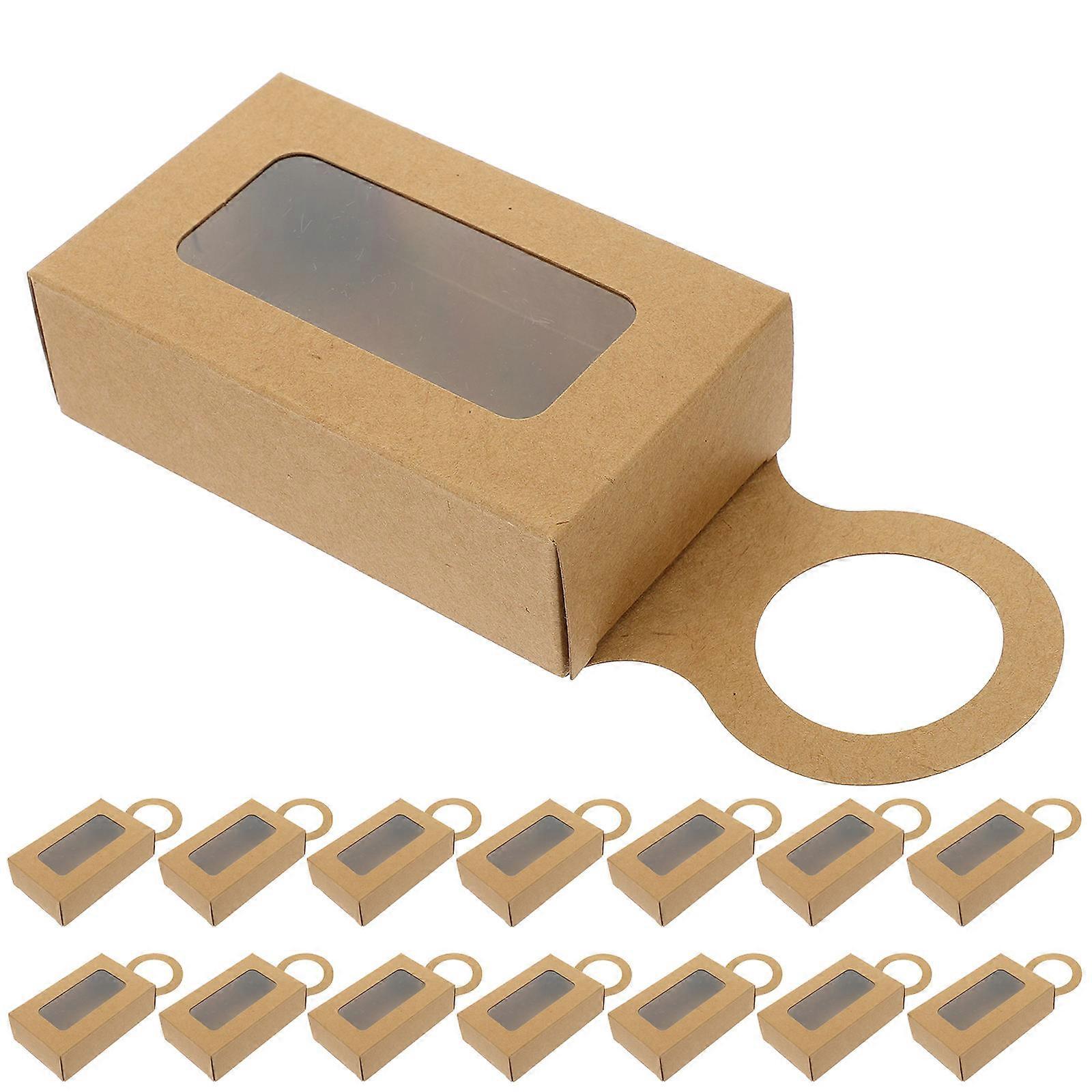 Paper Gift Box for Storage 25Pcs Hanging Bottle Boxes with Window Design