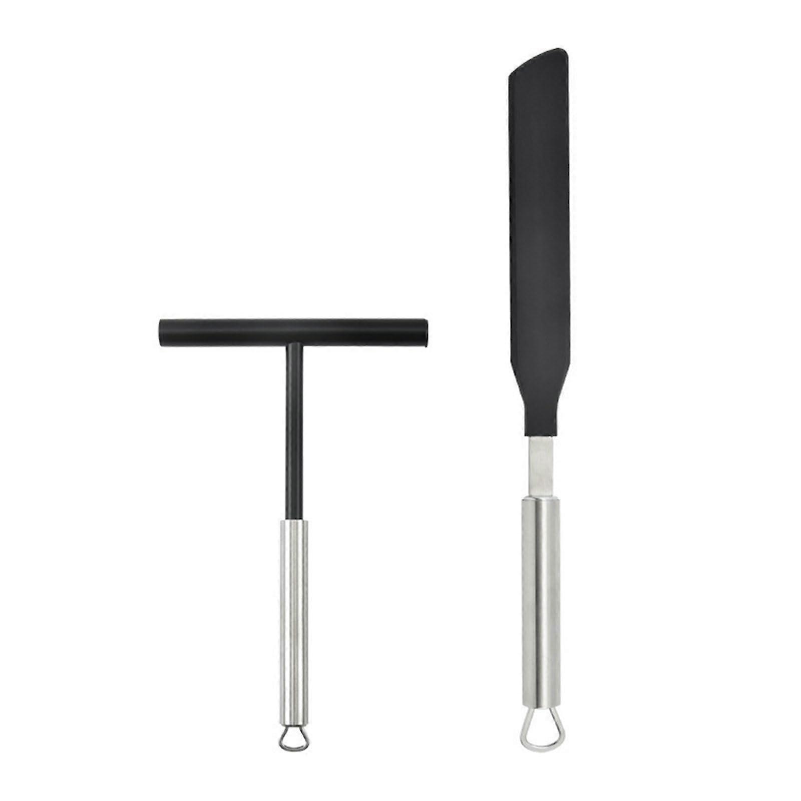 Crepe Maker Stainless Steel Spatula Set with Batter Spreader Easy Clean Nonstick Kitchen Tools